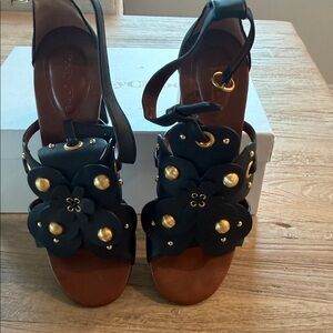 See by Chloe haya  floral stud block heel Studded Leather Sandals